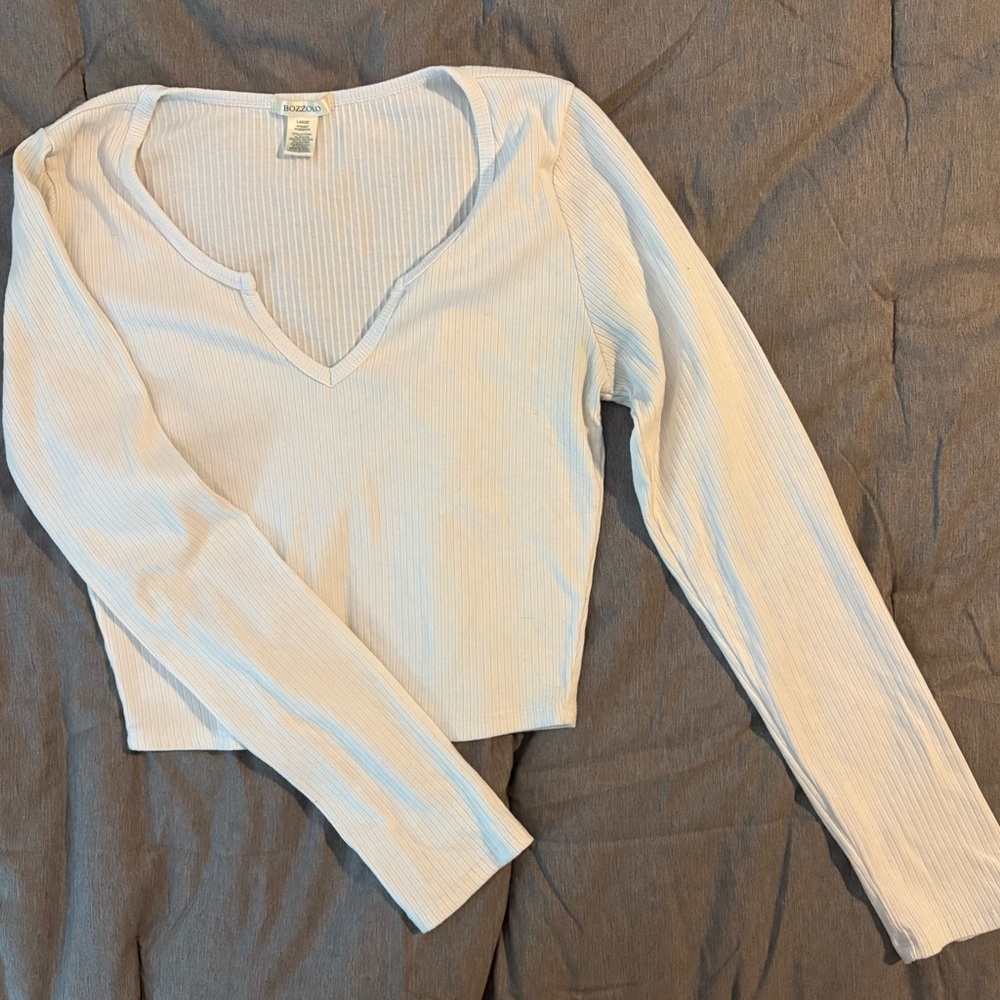 Bozzolo Cream Fitted Crop Blouse